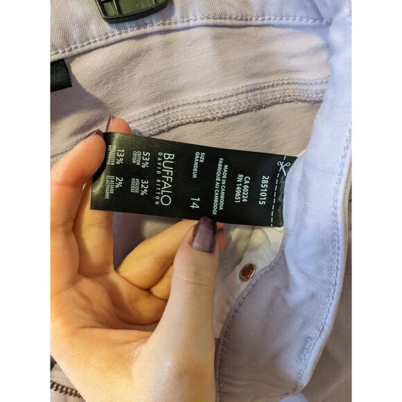 Womens Buffalo David Bitton Lilac Purple Soft Stretch Ankle Pants Jeans Comfy 14 - Picture 8 of 9